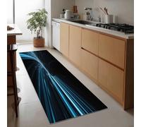 Genérico Lavable Alfombras de Pasillo Larga 60 x 180 cm, Alfombra Cocina Corredor Antideslizante Rayas Abstractas De Túnel Tapete Pelo Corto Futurista Comedor para Entrada Habitacion