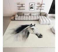 Genérico Lavable Alfombras para Salon, Alfombra Animal Caballo Acuarela Pelo Suave Comedor Dormitorio Decoración del Hogar Alfombra Antideslizante (120 x 170cm)