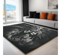Genérico Lavable Alfombras para Salon, Alfombra Esqueletos de Terror Guerreros Aztecas Pelo Suave Comedor Dormitorio Decoración del Hogar Alfombra Antideslizante (Estilo gótico Oscuro 140 x 200cm)