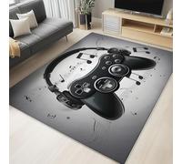 Genérico Lavable Alfombras para Salon, Alfombra Mando de Videojuegos Auriculares música Pelo Suave Comedor Dormitorio Decoración del Hogar Alfombra Antideslizante (Gris 80 x 150 cm)