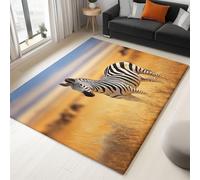 Genérico Lavable Alfombras para Salon, Alfombra Sabana Africana Animal Cebra Vida Silvestre Pelo Suave Comedor Dormitorio Decoración del Hogar Alfombra Antideslizante (120 x 170 cm)