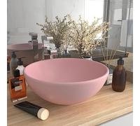 Genérico Lavabo de Lujo Redondo cerámica Rosa Mate 32,5x14 cm,Bricolaje,Fontanería,Piezas para fontanería,Lavabos y fregaderos,Lavabos-146966