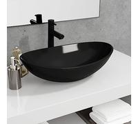 Genérico Lavabo de Vidrio Templado Negro 54,5x35x15,5 cm,Bricolaje,Fontanería,Piezas para fontanería,Lavabos y fregaderos,Lavabos-345250