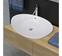 Genérico Lavabo Ovalado y Orificio desbordamiento cerámica 59x38,5 cm,Bricolaje,Fontanería,Piezas para fontanería,Lavabos y fregaderos,Lavabos-140679