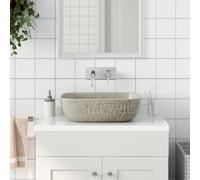 Genérico Lavabo sobre encimera Rectangular cerámica Gris 48x37,5x13,5 cm,Bricolaje,Fontanería,Piezas para fontanería,Lavabos y fregaderos,Lavabos-155096