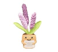 Generico Lavender Knitted Flowers, Positive Crochet Flowers, Cute Knitted Plants, Positive Flower, Handmade Crochet Lavender Plant Decorations, Perfect as Positive Emotional for Family