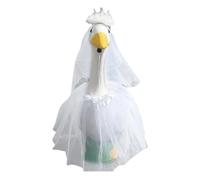 Genérico Lawn Geese, Wedding Outfits Animals, Geese Bridal White Disfraz Adorable, Skirt Clothes Accessories for Outdoor Party, Holiday, Porch, Garden, Yard Decor, Veil and Dress
