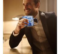 Genérico Layer Flowers Coffee Cup 200ml - Glass Mug with Handle | Floral Design Cup for Coffee, Tea, Juices, Cappuccino, Latte, Hot Drinks, Office Kitchen Dining Tableware Gift for Women Men