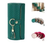 Genérico Layered Travel Jewelry Case, Elegant Storage, Always Ready to Shine,Three Distinct Layers, Velvet Jewelrys Pouches with Zipper & Tassel,Travel Jewelry Case Organizer (Green)