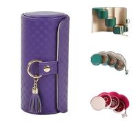 Genérico Layered Travel Jewelry Case, Elegant Storage, Always Ready to Shine,Three Distinct Layers, Velvet Jewelrys Pouches with Zipper & Tassel,Travel Jewelry Case Organizer (Purple)