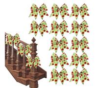 Genérico Lazo de Navidad,15 cm Artículos para Fiestas Festivas - 12 Piezas Lazos Clásicos Navideños,para Interior Puerta Principal Chimenea Escaleras Mesa Porche Ventana Boda