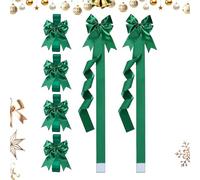 Generico Lazos para armario de Navidad - Grandes lazos para árbol de Navidad, 6 unidades para guirnaldas de árboles, rojo y verde, grandes para guirnaldas de árboles, puertas de , ventanas