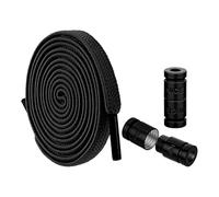 Generico Lazy Shoe Laces - Stretchy Elastic Flat Ropes, Tough No-Tie Shoelaces for Athletic Shoes, Hiking Boots, Sneakers, and Casual Footwear, Adjustable Secure Fit for Quick Wear and Comfort, Negro