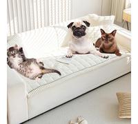 Genérico Lazy Soft Flannel Breathable PetMats Non-Slip Couch Cover, Sofa Blanket Bolster Dog Mat Couch Cover, Suitable for All Pets with Washable Covered (White,60 * 120CM(23.6 * 47.2in))