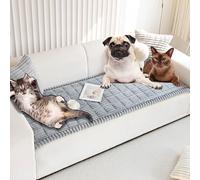 Genérico Lazy Soft Flannel Breathable PetMats Non-Slip Couch Cover, Sofa Blanket Bolster Dog Mat Couch Cover, Suitable for All Pets with Washable Covered (Gray 2,60 * 150cm(23.6 * 59in))