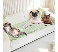 Genérico Lazy Soft Flannel Breathable PetMats Non-Slip Couch Cover, Sofa Blanket Bolster Dog Mat Couch Cover, Suitable for All Pets with Washable Covered (Green,60 * 120CM(23.6 * 47.2in))