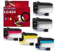 Genérico LC424 Pack 5 Cartuchos de Tinta Compatible con Brother LC424BK LC424C LC424M LC424Y