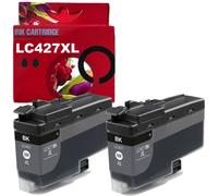Genérico LC427XL Pack 2 Tinta pigmentada Negro Compatible con Brother LC427XLBK