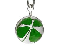 Genérico Leaf Key Chain - Fortunate Four Leaf Clover Unique Charm Keyring