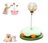 Genérico Leaking Treats Ball Pet Feeder Toy, Funny Teasing Spring Food Dispenser Toy, Pet Leaking Slow Food Eater, Cat Treat Dispenser Ball (Green)