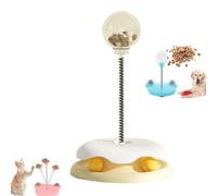 Genérico Leaking Treats Ball Pet Feeder Toy, Pet Leaking Ball Toy Slow Food Eater, Multifunctional Leakage Food for Cats Dog Teaser Stick (Yellow)