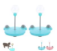 Genérico Leaking Treats Ball Pet Feeder Toy, Pet Toy Treat Dispenser, Spring Swing Design, Multifunctional Leakage Food for Cats Dogs Teaser Stick (Blue,2 Pcs)