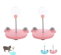 Genérico Leaking Treats Ball Pet Feeder Toy, Pet Toy Treat Dispenser, Spring Swing Design, Multifunctional Leakage Food for Cats Dogs Teaser Stick (Pink,2 Pcs)