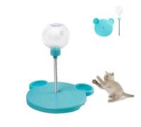 Genérico Leaking Treats Ball Pet Feeder Toy，Wobbly Interactive Pet Toy， Slow Feeder，Multifunctional Leakage Food for Cats Dogs Teaser Stick， for Cats & Dogs for Hunting Chasing and Exercise (Blue)