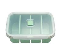 Genérico Leakproof Freezer Molds, Food Grade Tray, 4x4 Inches Compartment with Secure Lid, Silicone Kitchen Container, Prep Tool with Compact Design, Freezing Storage for Camping and Travel