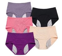 Genérico Leakproof Panties for Women, Washable & Reusable Leakproof Panties for Women Over 60, Incontinence Underwear 5PCS (5pcs-e,7XL)