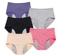 Genérico Leakproof Panties for Women, Washable & Reusable Leakproof Panties for Women Over 60, Incontinence Underwear 5PCS (5pcs-b,7XL)