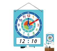 Genérico Learning Clock, Writable Time Practice, Adjustable Hands Visual Aid Smooth Edges Interactive Learning Reusable Tool Educational Resource, Homeschool Supplies for Classroom and Home Use