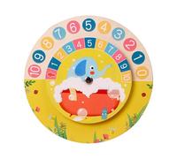 Genérico Learning Time Clock - Wooden Kids Teaching Clock for Early Math | Natural Wood with Rotating Hands, Educational Toy for Preschool, Interactive Play Tool, Easy Time Practice