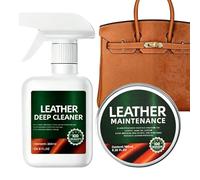 Genérico Leather Cleaning Kit - 7.09 Inch Leathers Cleanings Care Kit | 300ml Deep Leather Cleaning Spray + 100ml Conditioning Cream | For Sofa Bag Shoe Leathers Furniture. 250g.