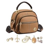 Genérico Leather Crossbodyy Bag - Leather Purse Bag | Sling Bag Women Purse | Handbags Fashionable Women's Sling Bag For Travel | Multifunctional Compartment, Large Capacity Women's Tote Bags