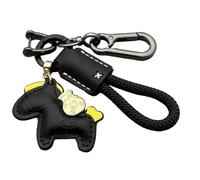 Genérico Leather Horse Keychain - Elegant Animal Accessory for Bags Keys | Leather with Metal Ring, Handcrafted Design, Stylish and Charm for Everyday Carry Secure Attachment 2.36x1.97 in