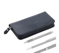 Genérico Leather Pen Pouch - Safe Storage Vintage Stationery Bag with 3 Slots, Fountain Pen Pouch | For Study Artist Drawing Journaling Sketching Travel Home Workplace School