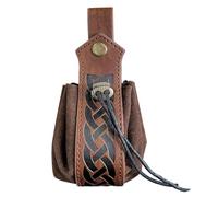 Genérico Leather Pouch - 6.3in Dice Bag | PU Leather Drawstring Pouch with Cool Embossed Pattern For Renaissance Cosplay & Daily Use, Vintage Portable Coin Purse, Small Belt Bag, 1-Pack
