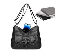 Genérico Leather Shoulder Bag for Women, Stylish Multi-Pocket Sling Purse, Large Capacity Daypack for Work, Business, Travel, Casual Outings, Daily Use (10.24x7.09x3.54 inches)