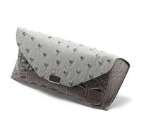 Genérico Leather Spectacle Case Estuche de PU suave for gafas mujer, estuche cuero for sol, for, for, for con patrón(GRAY)