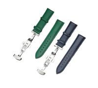 Genérico Leather Watch Band with Buckle 18mm 20mm 22mm Replacement Belt Blue Pink Green Red White Wrist Straps(Blu,22mm)