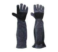 Genérico Leather Welding Gloves - Bite Proof Gloves, Dog Bite Muffs, 23.6 Inches | Protective Sleeve For Handling,Grabbing Reptile, Bites Proof For Cat Dog Bird Falcon Livestock Snake L Black