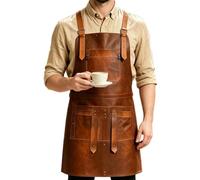 Genérico Leather Woodworking Apron with Multiple Pockets Adjustable Straps