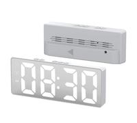 Genérico LED Alarm Clock | Portable Mirror Surfaces Electronic Clocks with Battery Operated,LED Electric for Office Kitchen Living Room Bedroom