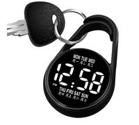 Genérico LED Clip Watch, Digital Pocket Timepiece, 0,78inch Night Glow Impermeable IP55 Device, Electronic Display Clip, Battery Powered Portable Design, Travel Commuting Outdoor Use