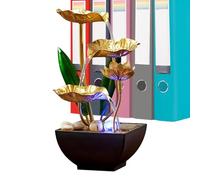 Genérico LED Desk Water Fountain - Zen Indoor 13.5x13.5x27cm, Soothing Stream Sounds | Tabletop Relaxation Fountain For Hotel Living Room Bedroom Office Aquarium Centerpiece Meditation Home Decor