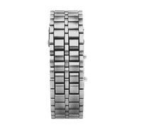 Genérico LED Digital Watch, Fashionable Wristwatch, Stylish Metal Bracelet, 8.27in Creative Sporty LED Display, Water Resistant Wrist Timer for Men and Women, Everyday Casual, Athletic Wear