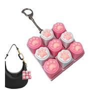 Genérico LED Fidget Keyboard - 9x6cm Desk Clicker | Compact Key Board Toy with Glowing Buttons, ABS Casing Gadget with Cat Paw Theme, Desktop Accessory for Study Room Setup, Tactile Stress Aid