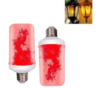 Genérico LED Flame Effect Light Bulbs,LED Flame Light Bulb with Gravity Sensing,e27 base,flickering flame night light Outdoor with 4 mode,for Porch Lights, Halloween Party Decorations(2PCS) (Red)