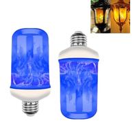 Genérico LED Flame Effect Light Bulbs,LED Flame Light Bulb with Gravity Sensing,e27 base,flickering flame night light Outdoor with 4 mode,for Porch Lights, Halloween Party Decorations(2PCS) (Blue)